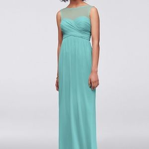 David's Bridal Long Mesh Dress F15927 Spa